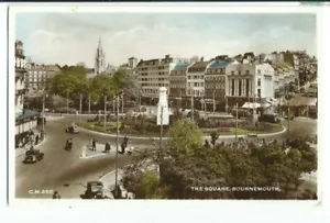 Postal Bournemouth The Square coloreada a mano RP 1957 - Imagen 1 de 1