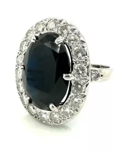 Magnífico Anillo Oro 18 Quilates - Margarita Zafiro Y Diamantes 1,90 7,96g - Imagen 1 de 5