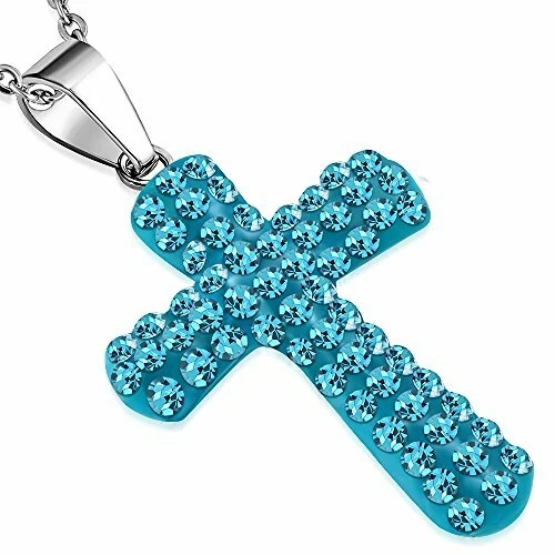 Moda Aleación Verde Circonita cúbica Religiosa Cruz Latina Colgante Collar, 18" Foto 1 de 1