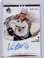 2007-08 SP AUTHENTIC VILLE KOISTINEN FUTURE WATCH NUMBERED AUTOGRAPH