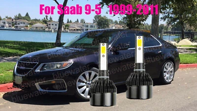 LED For SAAB 9-5 1999-2011 Headlight Kit H7 6000K White CREE Bulbs Low Beam - Image 1 of 4