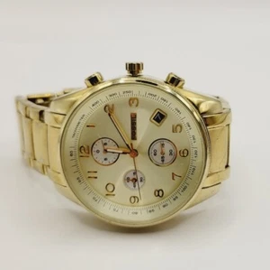 Ladies Fossil Tachymeter Dean Gold Tone Analog Chronograph Watch Date FS 4402 - Picture 1 of 6
