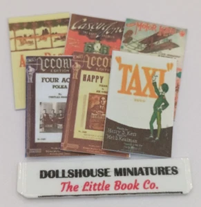 1:12 Scale Doll House Miniature Sheet Music x 6 (Vintage) - Picture 1 of 9