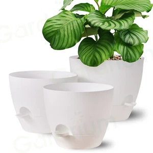 Gardrium Self Watering Plant Flower Pots 12/10/9inch Plastic Planters - Picture 1 of 5