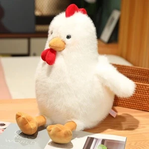 Chicken White 12 Inch Stuffed Animal Plush Toys Toddler Fluffy Dolls Kids Gifts - Picture 1 of 7