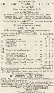 1913 Haddon And Chesterton Estates Peterborough For Sale 2606 acres Both Village - Picture 1 of 1