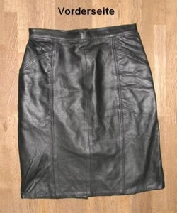 Knapp Ginocchio Gonna di Pelle Gonna IN Nero IN Morbido Nappa Circa Tgl 36-38 - Imagen 1 de 2
