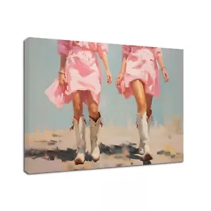 Cowgirl Decor Wall, Retro Girly Western Print, Dorm Room Poster, Ready To Hang - Picture 1 of 7