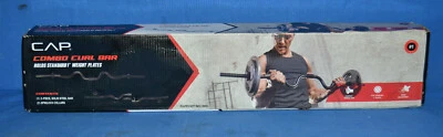 CAP Combo Curl Bar Holds Standard 1” Weight Lifting Plates - Image 1 of 2