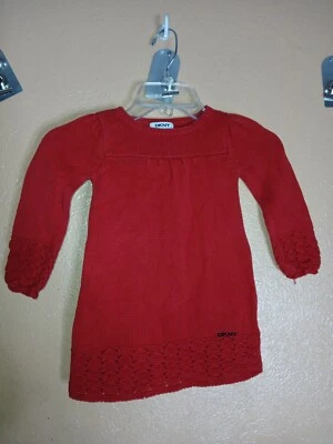 DKNY Red Knit Toddler Dress Sz 3T - Image 1 of 4