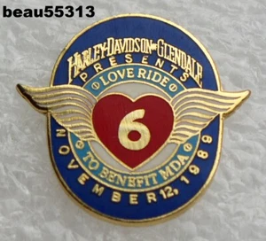 ⭐HARLEY DAVIDSON GLENDALE CALIFORNIA DEALER MDA 1989 6th "LOVE RIDE" WESTE PIN - Bild 1 von 1