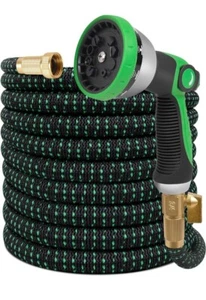 Flexible Garden Hose 50ft Water Hose with 3/4" Solid Brass Fittings - Picture 1 of 7
