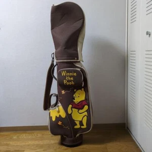 Winnie the Pooh GOLF Caddy Bag BROWN BEIGE Shoulder 8 Type 2.7㎏ Disney USED - Picture 1 of 11