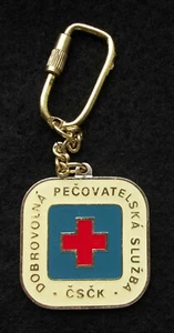 Antique Czechoslovakia Red Cross CSCK Volunteer Health Service Key Chain Keyring - Picture 1 of 2