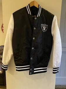 Majestic Jacket NFL Oakland Raiders Black White Size Medium - Picture 1 of 6
