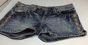 MissMe girls Blue Jean shorts, size 12, Low Waisted 27”. Inseam 3”Jk7517 H - Picture 1 of 9