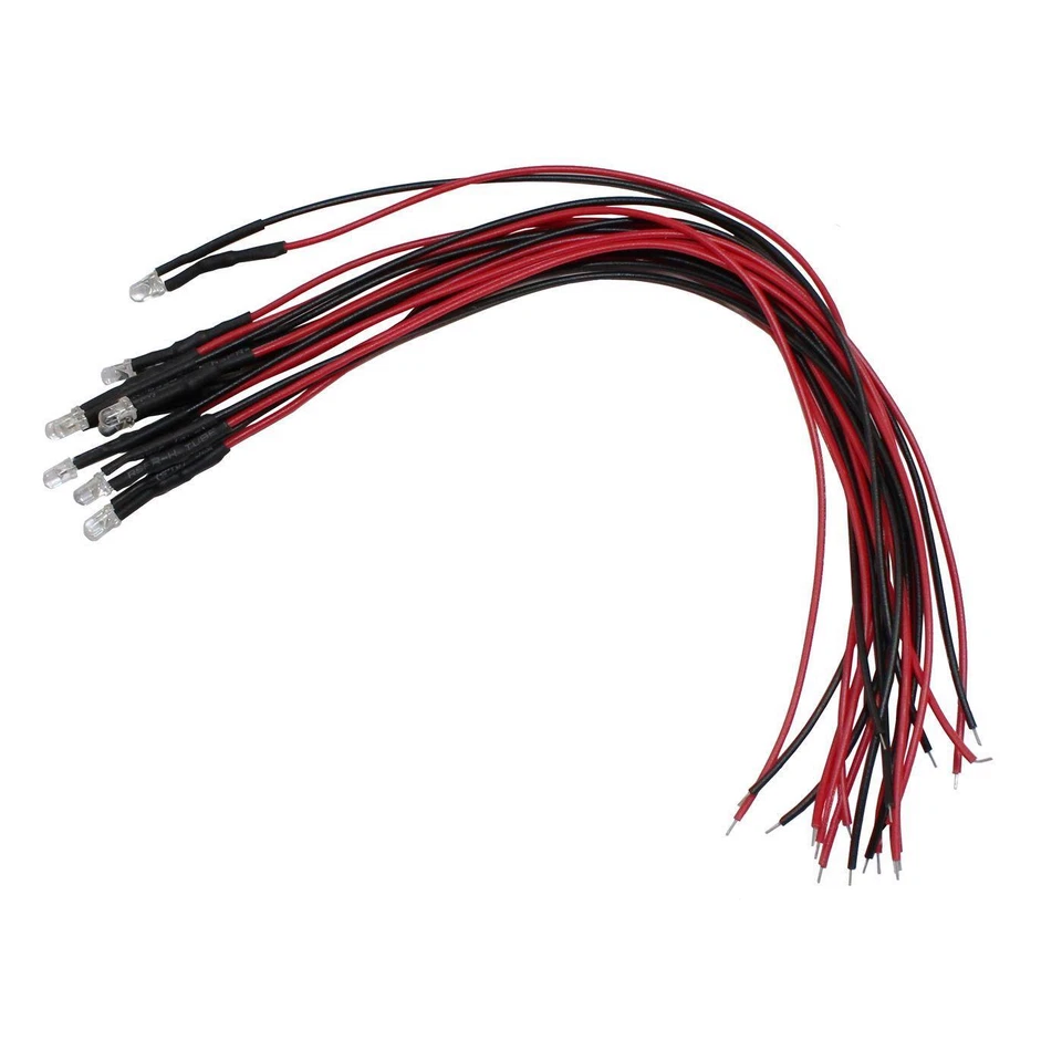 5x LED superluminosi 3mm Bianco Freddo 6000K per 5V 20cm Cavo 4000…6000mcd 30° - Immagine 1 di 1