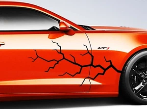 NEW - LIGHTNING BOLT 21" x 48" vinyl RACING STRIPES Decal (Fits Chevy Camaro) - Picture 1 of 24