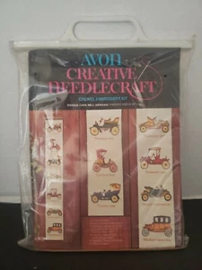 Avon Creative Needlecraft Crewel Embr. Kit "Vintage Cars Wall Hanging"  NOS - Picture 1 of 3