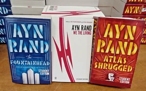 LOT of 3 AYN RAND: We The Living~The Fountainhead~Atlas Shrugged NEW student ed. - Picture 1 of 4