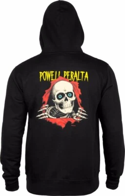 Powell Peralta PP LOGO RIPPER PULLOVER Skateboard Hoodie BLACK - Image 1 of 2