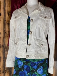MASH Kiss Jacket Junior White Denim Embroidered Embellished Gems 16 Years 176cm - Picture 1 of 9