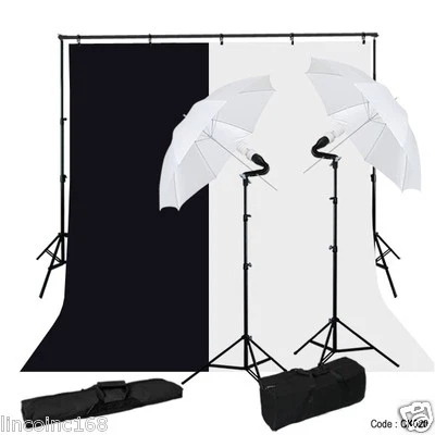 Studio Photo Photography Umbrella Light 9x10 Support Backdrop Stand Lighting Kit - Image 1 of 4
