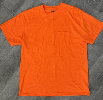 Camiseta WALLS Para Hombres L Nueva Sin Etiquetas Hunter NARANJA Manga Corta Bolsillo Frontal Trabajo al Aire Libre Foto 1 de 4