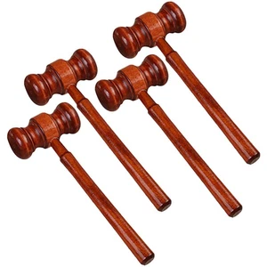4 Stück Holz Grab Auktion Gerichtssaal Hammer Gericht Richter Requisite Kognitiv - Bild 1 von 12
