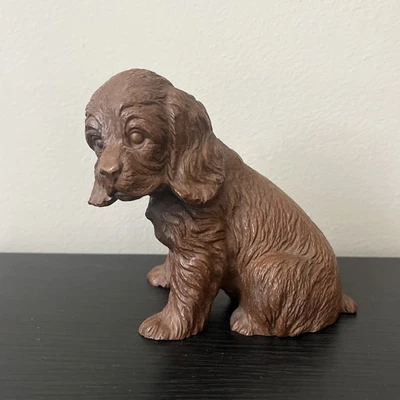 Vintage Cocker Spaniel Statue - Red Mill Manufacturing - Pecan Shell Resin - Image 1 of 4
