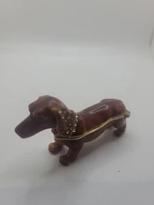 Dachshund Jewelled Dog Trinket Box or Figurine - Size 5x8cm - Picture 1 of 6