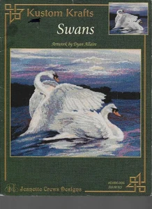 Swans Cross Stitch by Dyan Allaire Kustom Kraftss  - Picture 1 of 1