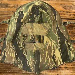 Vintage Tiger Stripe Camo Camouflage Face Mask With Tie Straps Hunting - Picture 1 of 7