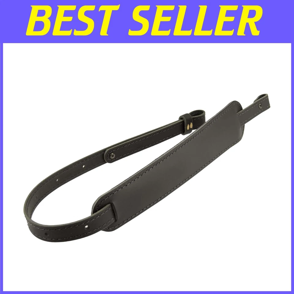 Bf500 Buffalo Leather Padded Rifle Gun Sling Black/black Stitched Amish Handmade
