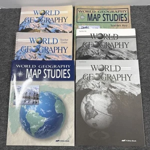 Abeka World Geography Text, Teacher Guide, Test/Quiz, Key, Map Studies, Read - Picture 1 of 19