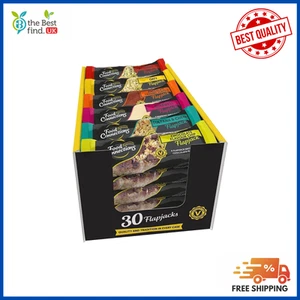 Food Connections - Classic Mix Flapjack Bars - 30 x 100g Bars - 6 Delicious ,UK - Picture 1 of 6