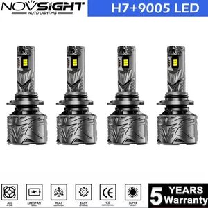 9005+H7 Combo Front LED Headlights Bulbs Kit High Low Beam 6500K White 1000000LM - Picture 1 of 14