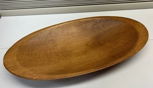 Oval Wood Dough Fruit Bread Decorative Bowl 15x7.5x2 inches - Picture 1 of 11