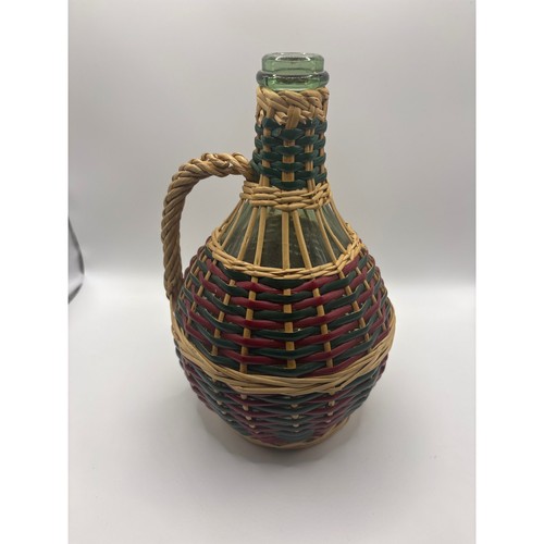 Vintage Demijohn Wine Bottle With Wicker Basket 14
