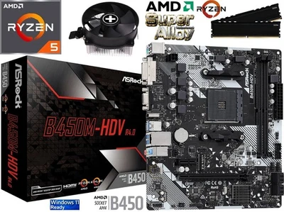 Aufrüstkit PC Bundle AMD Ryzen 5 5600X bis 32GB DDR4 mit TPM 2.0 ASRock B450M - Bild 1 von 4