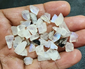Healing White Rainbow Moonstone Rough 40pcs 7-13mm | Natural Gemstone for Energy - Picture 1 of 11