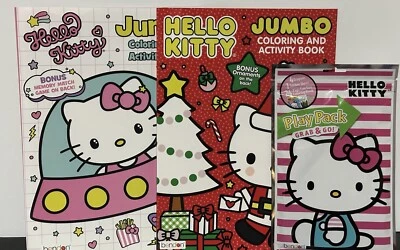 3 Hello Kitty and Friends Coloring & Activity Books  Plus Stickers Christmas - Image 1 of 2