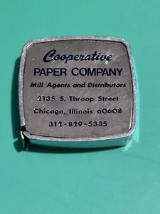 Cooperative Paper Company Throop Street Chicago name Harvey Jacobs tape measure - Picture 1 of 7