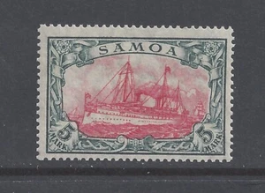 SAMOA 1919 5m. CARMINE AND BLACK WMK. LOZENGES 25x17 HOLES SG G23a - Picture 1 of 2