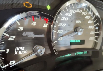 US Speedo Stainless Steel Gauge Face Kit White Text Matching Pointers GM 2003-06 - Image 1 of 4