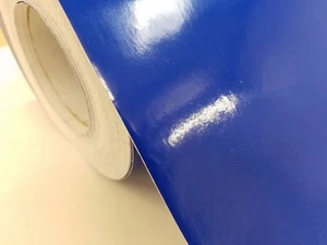 Rotolo Adesivo Decalcomania 24" Vinile Artigianale Fustellatura Blu Lucido - Foto 1 di 1