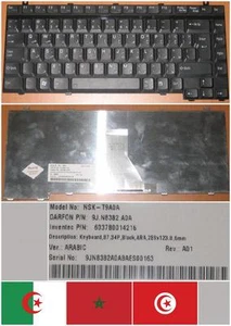 Keyboard qwerty Arabic TOSHIBA A10 A85 M30 M35 M40 M50 M55 NSK-T9A0A - Picture 1 of 1