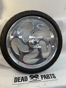 Harley Bourget's Bike Works Bourget 21" llanta rueda delantera billet llama tribal - Imagen 1 de 6