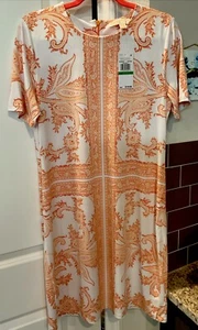 MICHAEL KORS Women’s Sz L Nectarine MU08ZX2EJF STRETCH DRESS MSRP $110 NWT - Picture 1 of 4