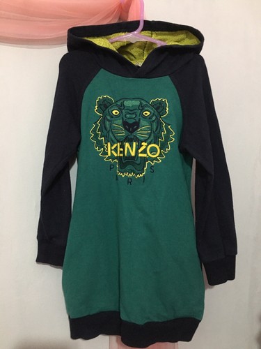 Abito con felpa con cappuccio verde navy Fab Girls Designer Kenzo 6 anni ?